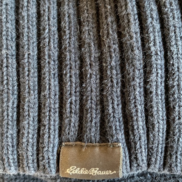 Eddie Bauer Navy and Charcoal Knit Sweater men’s small quarter zip - Picture 7 of 8